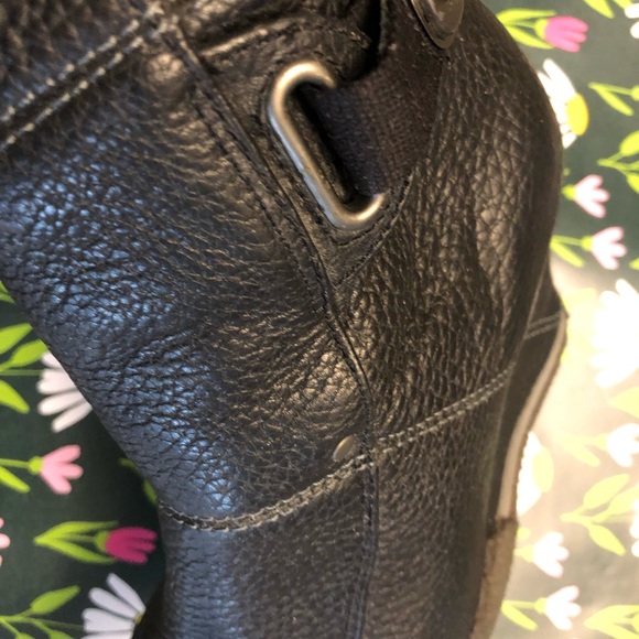 DIESEL Black Leather Wedge Heel Boots -Pebbled Leather-Rubber Soles-New (NWOT) - Picture 9 of 16